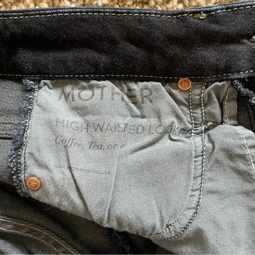 MOTHER High Waisted Looker Skinny Jeans in Coffee Tea or Me Women’s 24 Blue - Picture 3 of 16